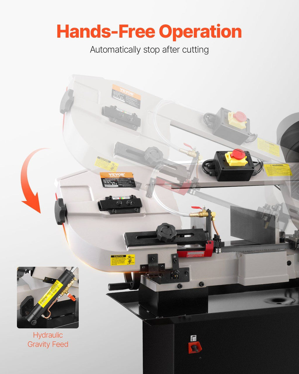 VEVOR Metal Horizontal Band Saw, 7 x 12 in Rectangular Cutting Capacity, 110/220V Metal Vertical Cutting Bandsaw with 1.1 kW Motor, 0-45° Angle Adjustment, Variable Speed, for Metal, Wood, and Plastic