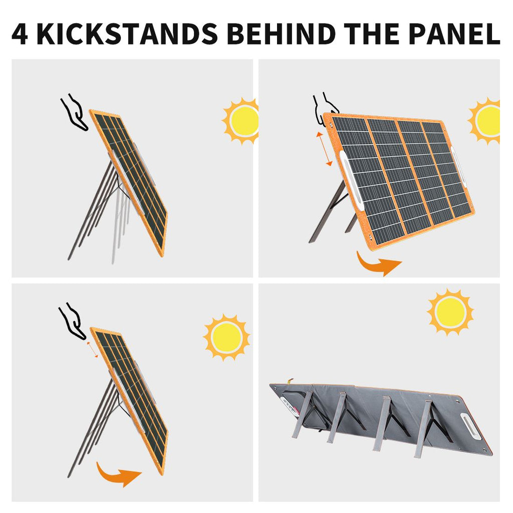 100W Portable Solar Panel 18V Foldable Charger with USB & Type-C, FlashFish, DOBA-SP100