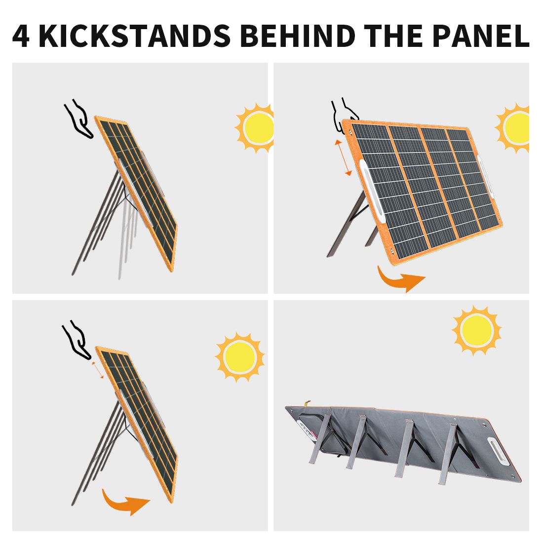 100W Portable Solar Panel 18V Foldable Charger with USB & Type-C, FlashFish, DOBA-SP100