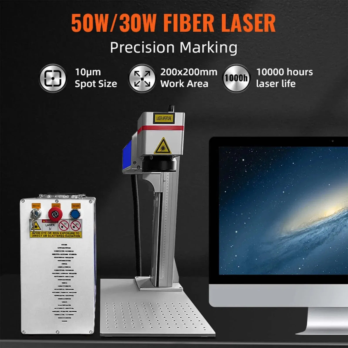 100W Fiber Laser Marking Machine 150 x 150mm JPT Source, Metal Engraver, DOBA-FL100