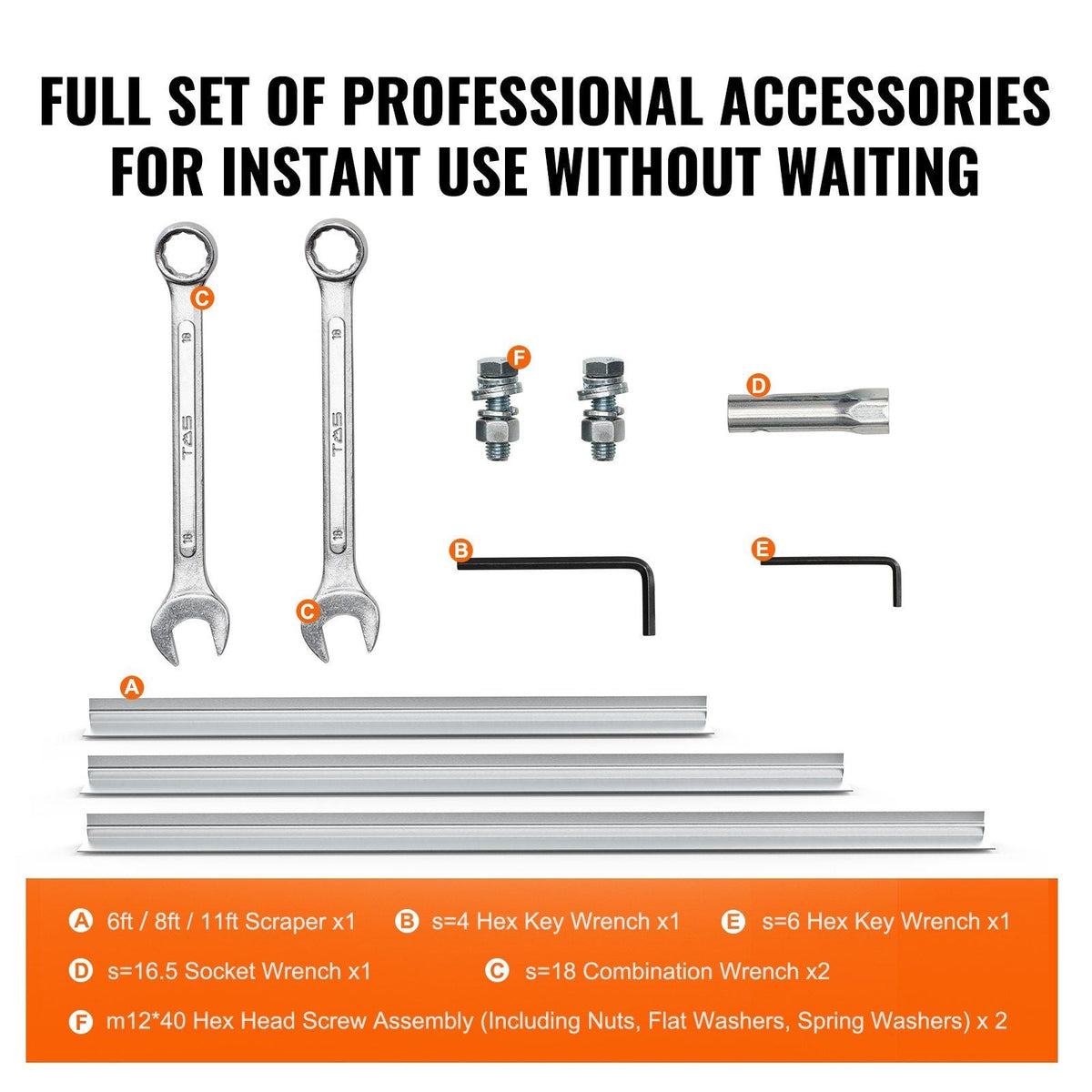 VEVOR Gas Concrete Power Screed, 6ft/8ft/11ft Aluminum Board Straight Edge Bar Set, 4 Stroke Cement Finishing Vibrating Motor w/ Height Adjustable Handles, High Efficient Concrete Tool 6500RPM
