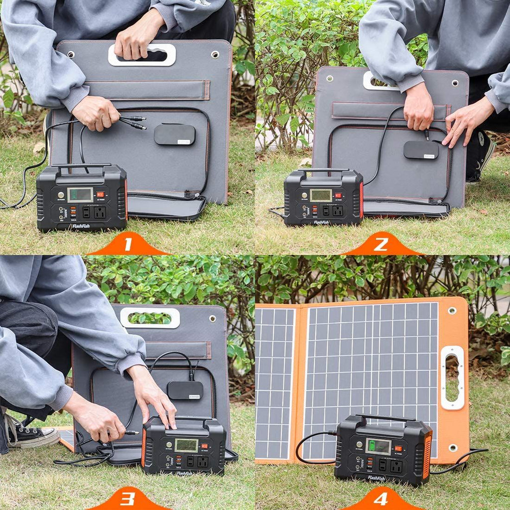 200W Portable Power Station 40800mAh Solar Generator with AC Outlet, FlashFish, DOBA-PS200