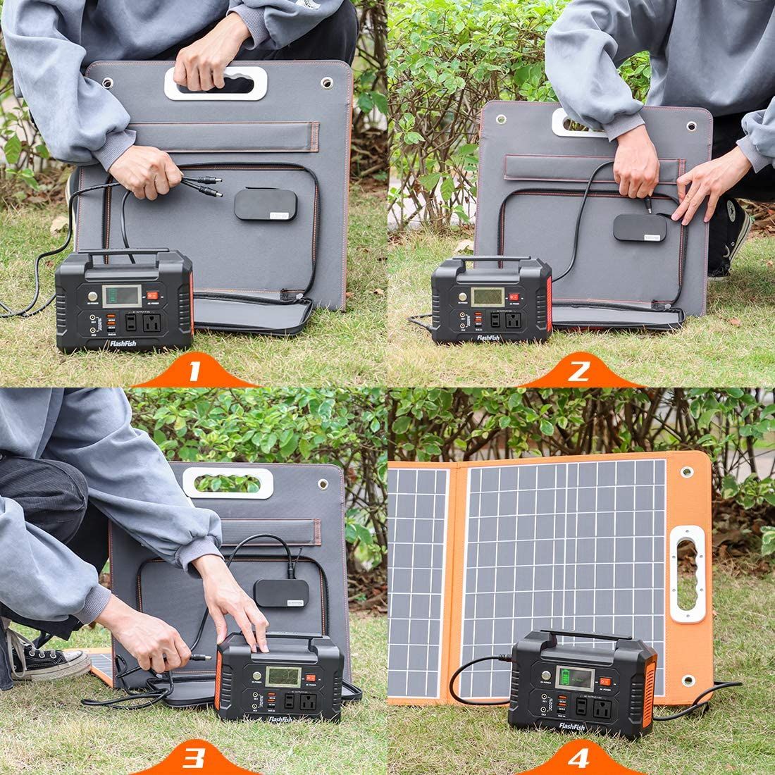 200W Portable Power Station 40800mAh Solar Generator with AC Outlet, FlashFish, DOBA-PS200