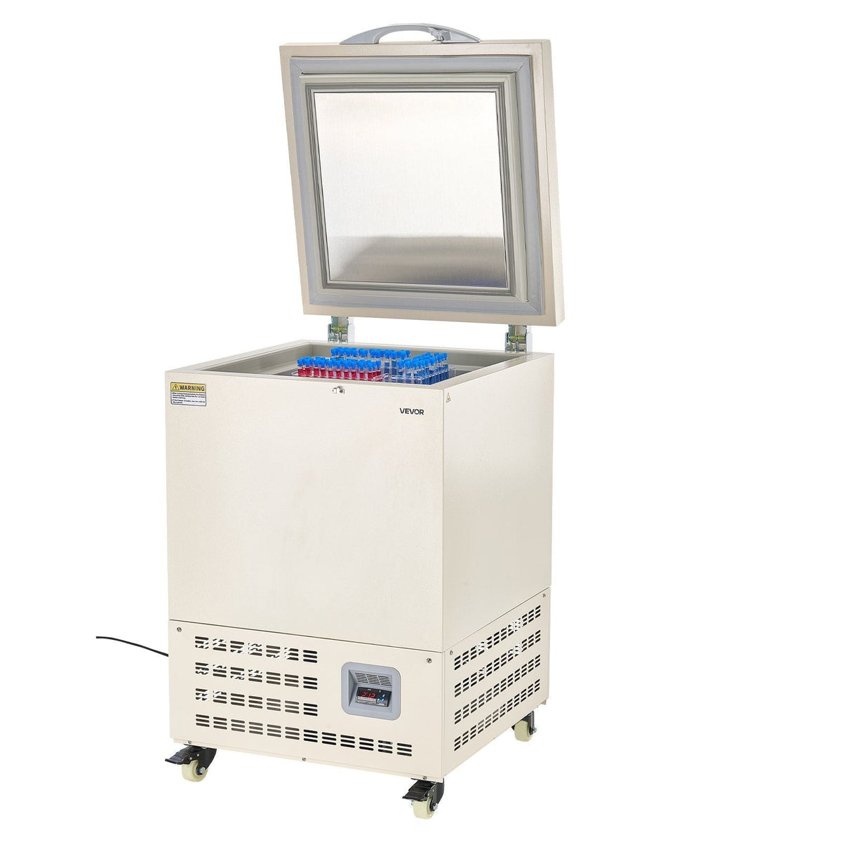 58L Ultra Low Temperature Freezer, −40°F to −123°F Adjustable Range, 304 Stainless Steel Liner, Digital Display with Rollers, DOBA-LF58