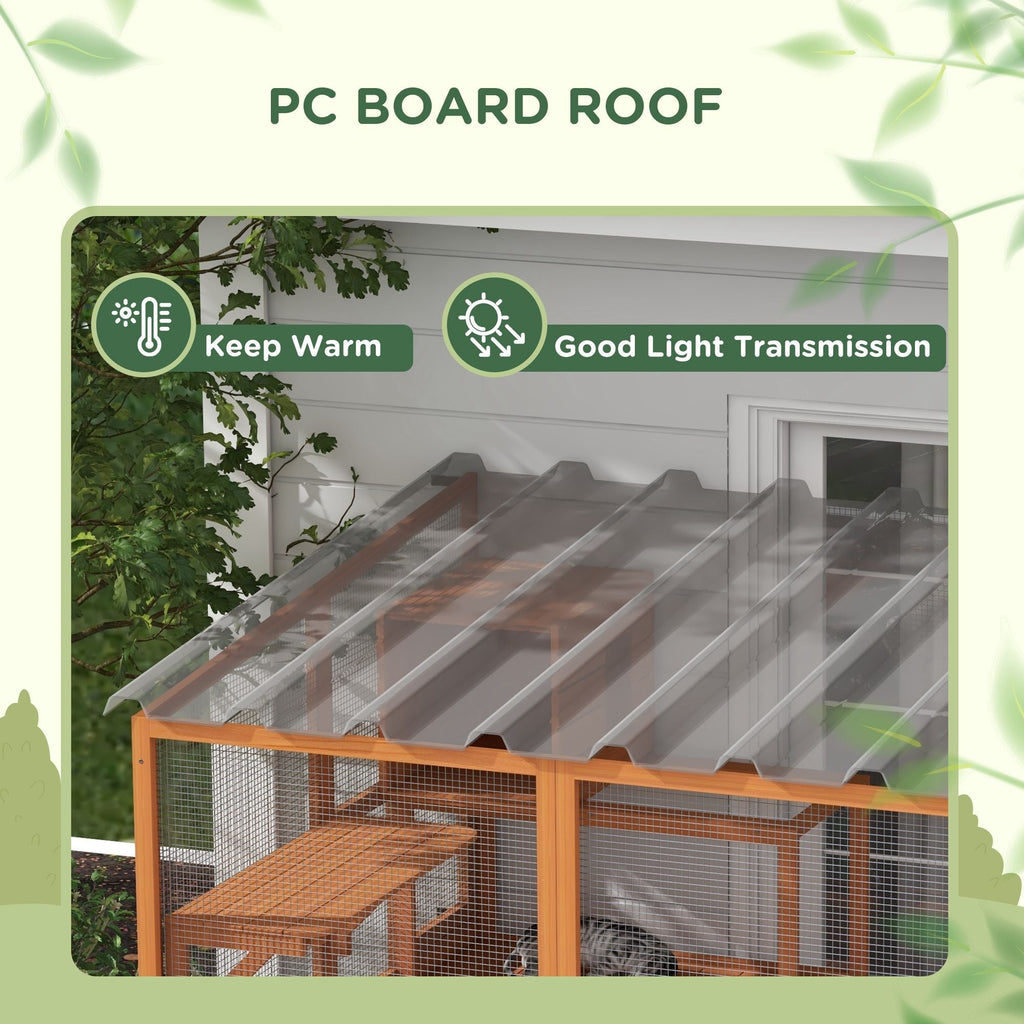 118" x 55" Outdoor Catio Window Enclosure with Platforms & Scratching Posts, PawHut, DOBA-CAT118