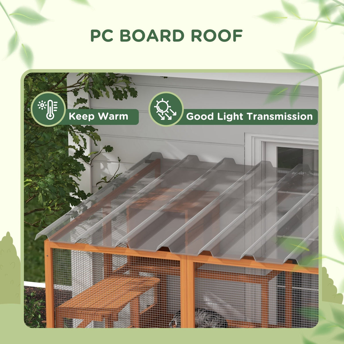 118" x 55" Outdoor Catio Window Enclosure with Platforms & Scratching Posts, PawHut, DOBA-CAT118
