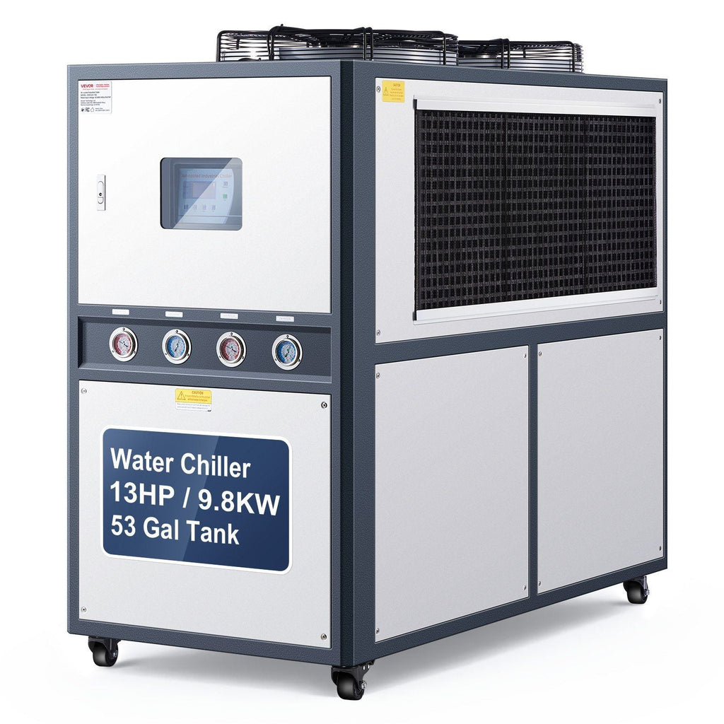 Air-Cooled Industrial Water Chiller 16.67 HP Dual Compressor 45,360 Kcal/h, 53 Gal Tank, VEVOR, DOBA-WC1667