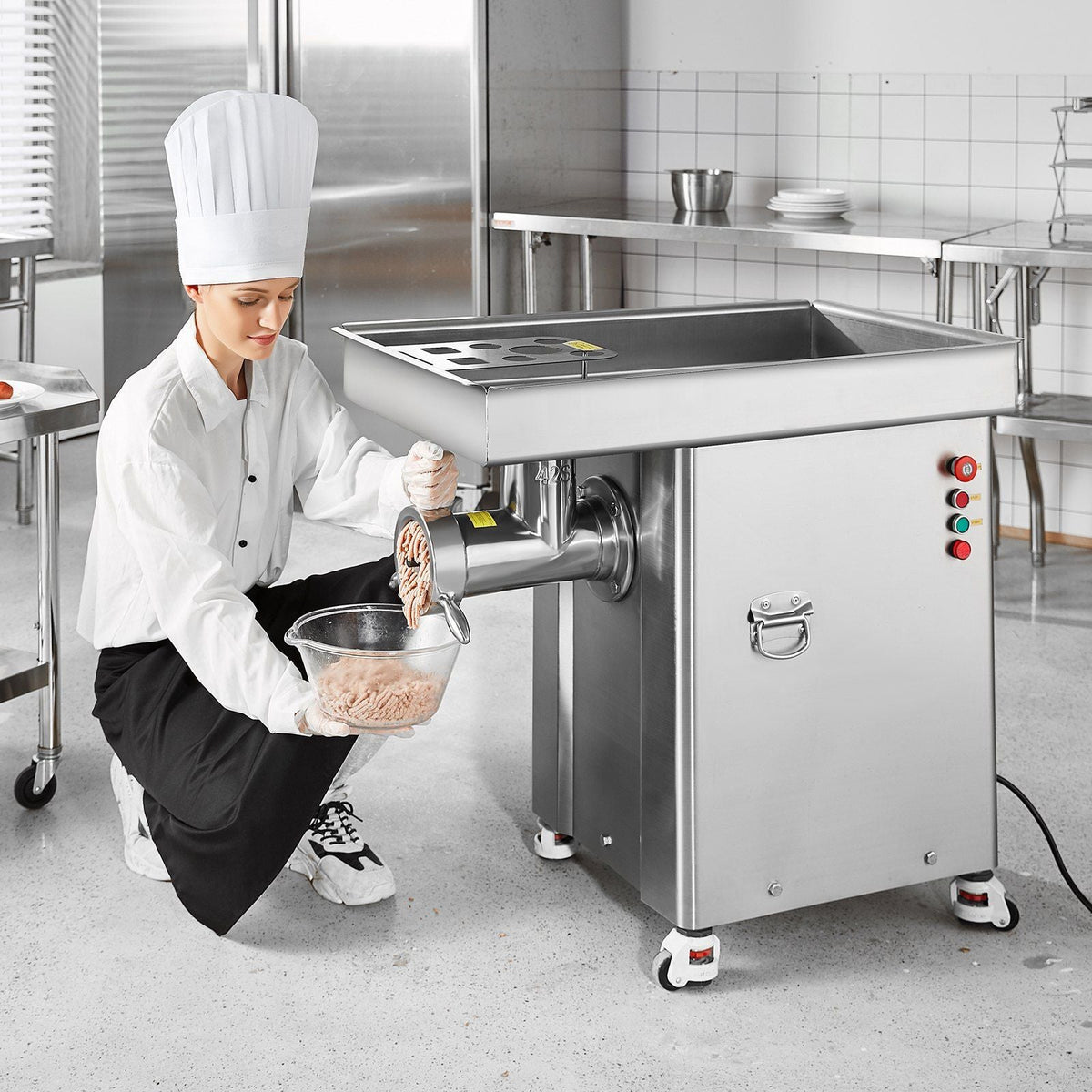 Commercial Electric Meat Grinder, 36.7 lbs/min Grinding Capacity, Industrial Cabinet Design, Heavy-Duty Construction, DOBA-MG36