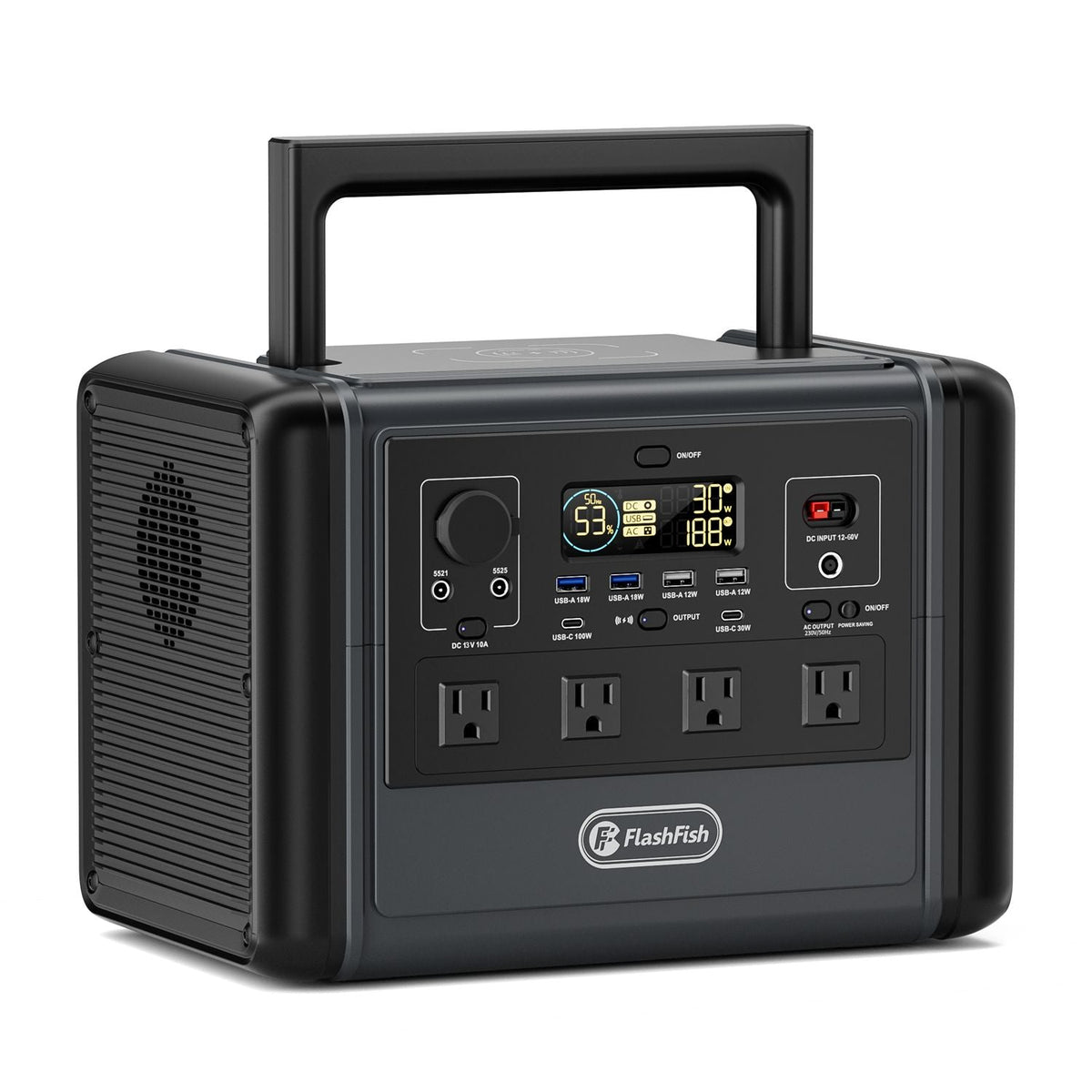 1200W Portable Power Station 968Wh LiFePO4 Solar Generator with 4 AC Outlets, FlashFish, DOBA-PS1200