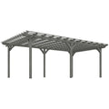 12' x 20' Wooden Pergola Gazebo with Grape Trellis for Climbing Plants, Gray, Outsunny, DOBA-PG1220