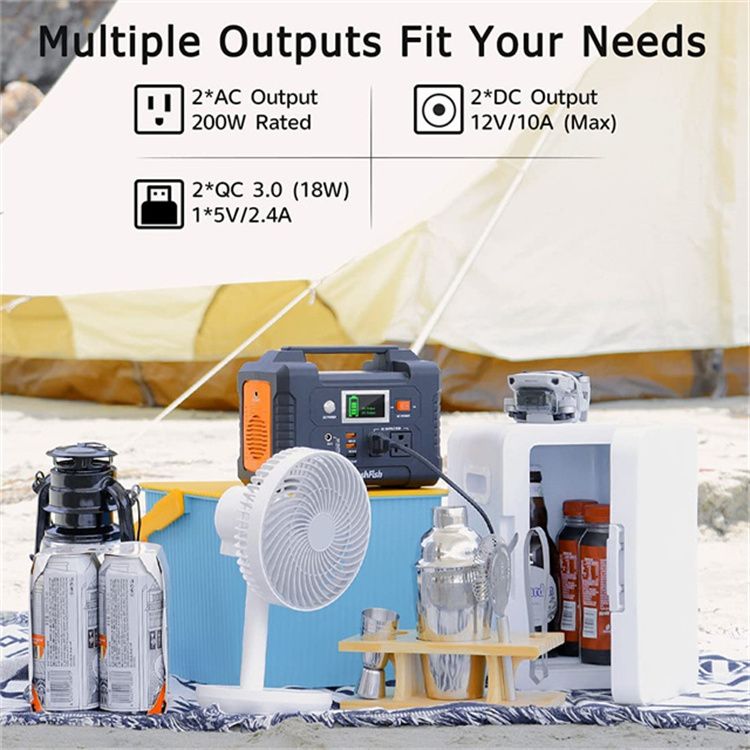 200W Portable Power Station with 60W ETFE Solar Panel, FlashFish, DOBA-PS200P