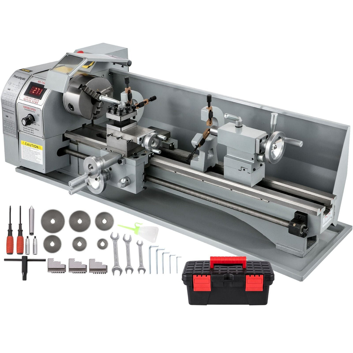 Mini Metal Lathe 8.7" x 29.5" 1100W Variable Speed 110V with Metal Gears, DOBA-ML8729