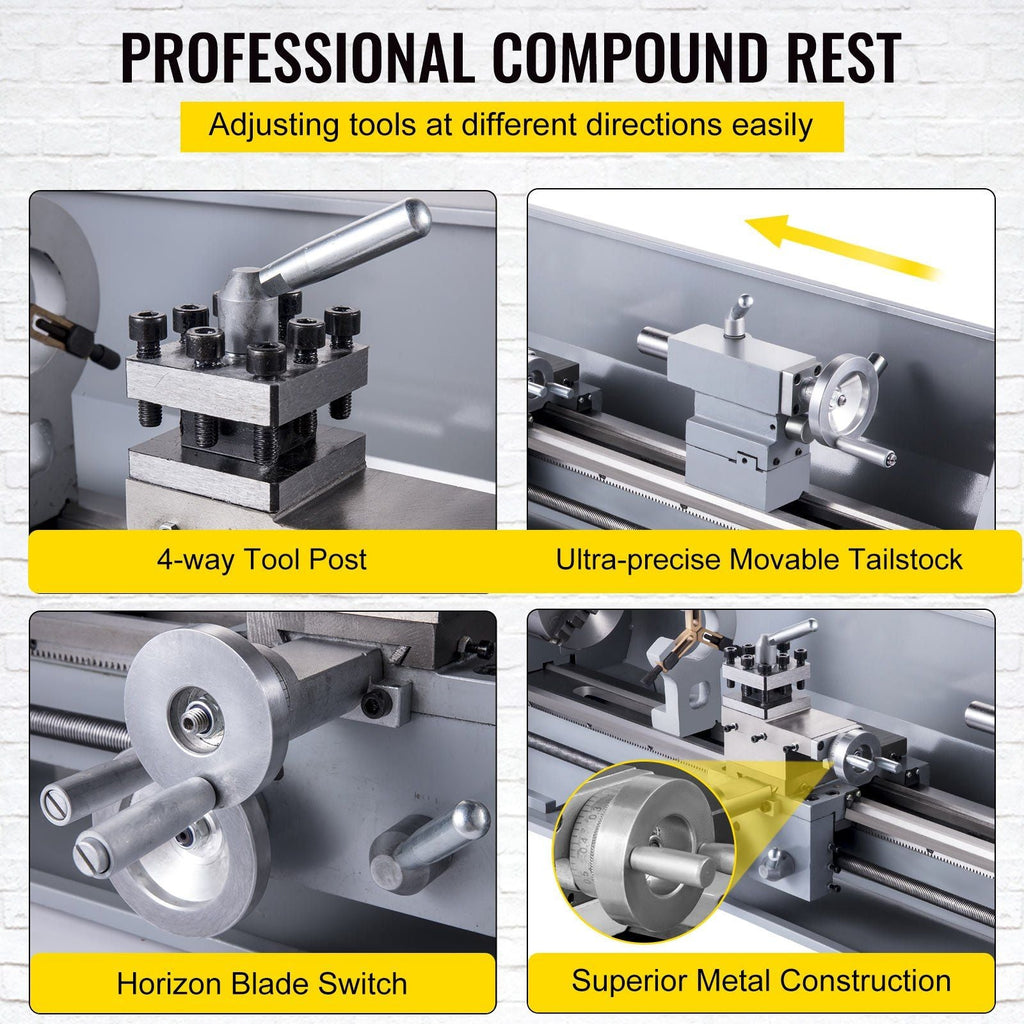 8.3" x 31.5" Metal Lathe, 2500 RPM Variable Speed, 850W Brushless Motor, Precision Mini Lathe for Metalworking, DOBA-ML8315