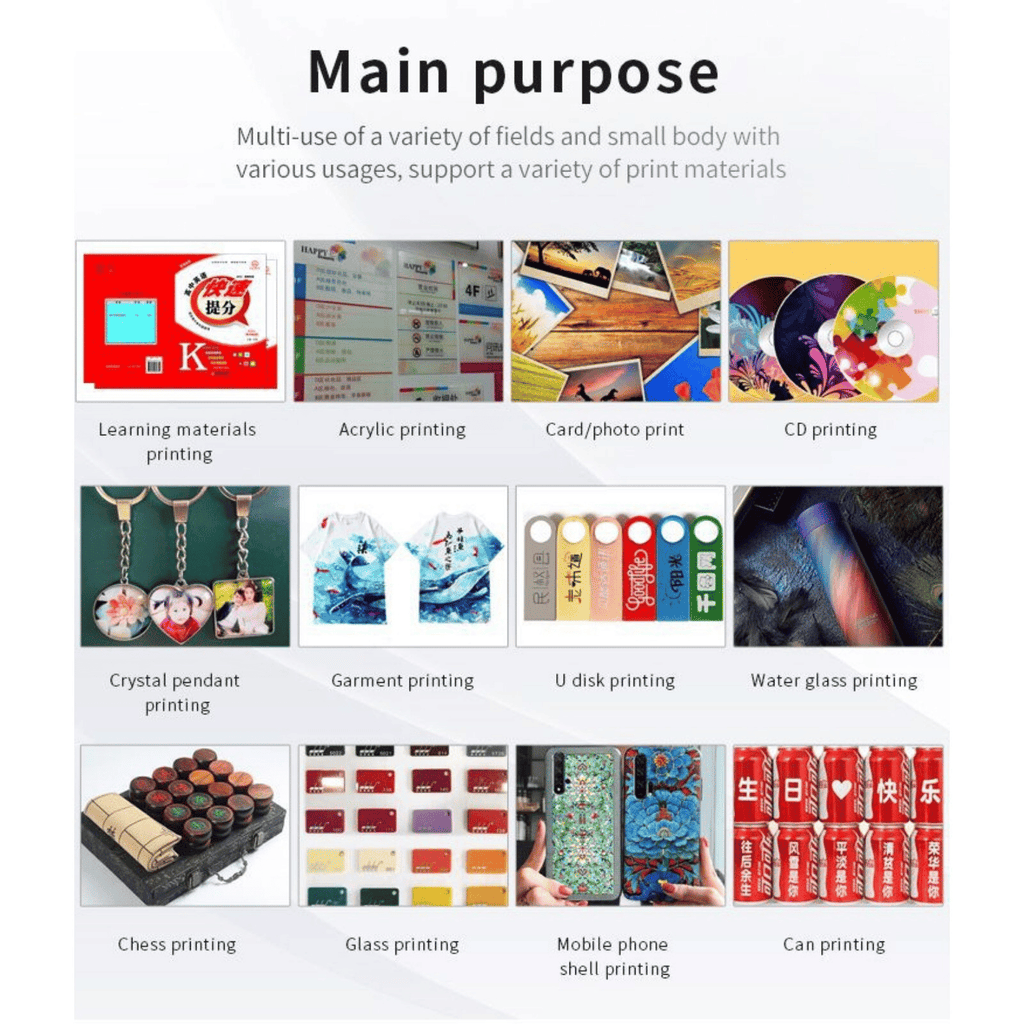 A4 UV Flatbed Printer with Infrared Height Sensor & 6-Color Ink System, DOBA-UVPA4