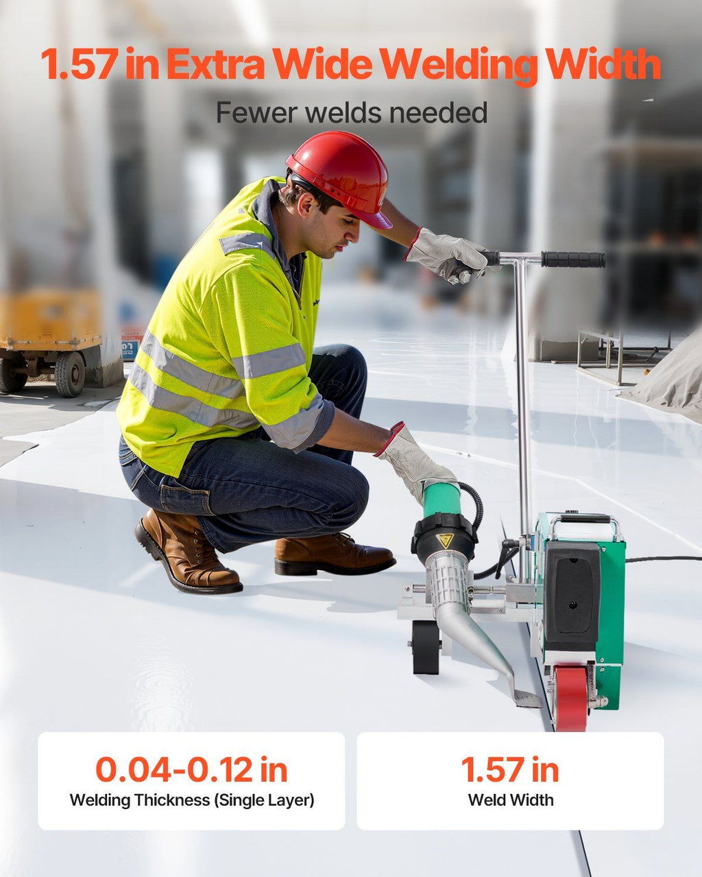 4200W Roofing Hot Air Welder 220V PVC TPO Welding Machine 1.57" Width, VEVOR, DOBA-RW4200