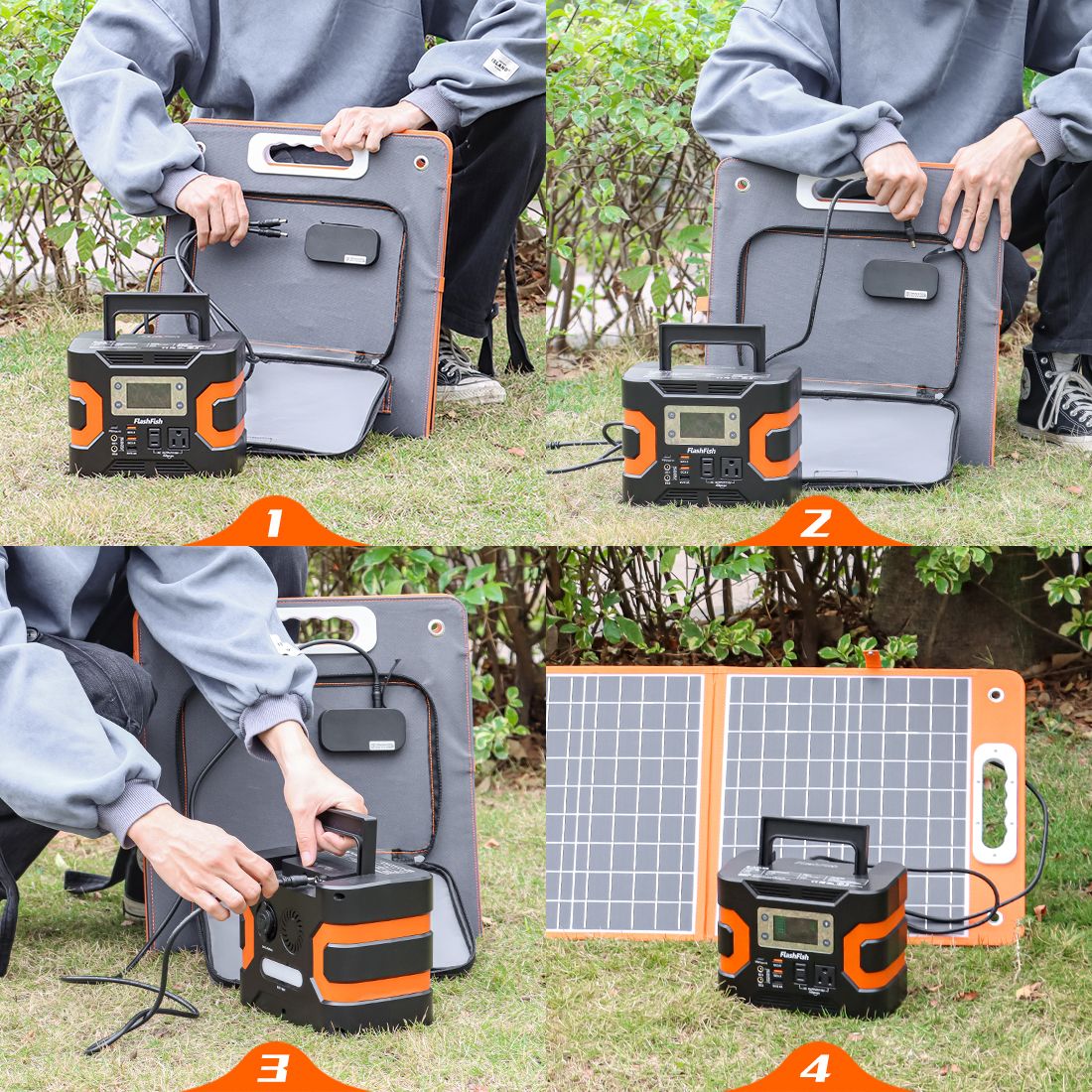 200W Portable Power Station 166Wh with 60W Solar Panel, FlashFish, DOBA-PS200W