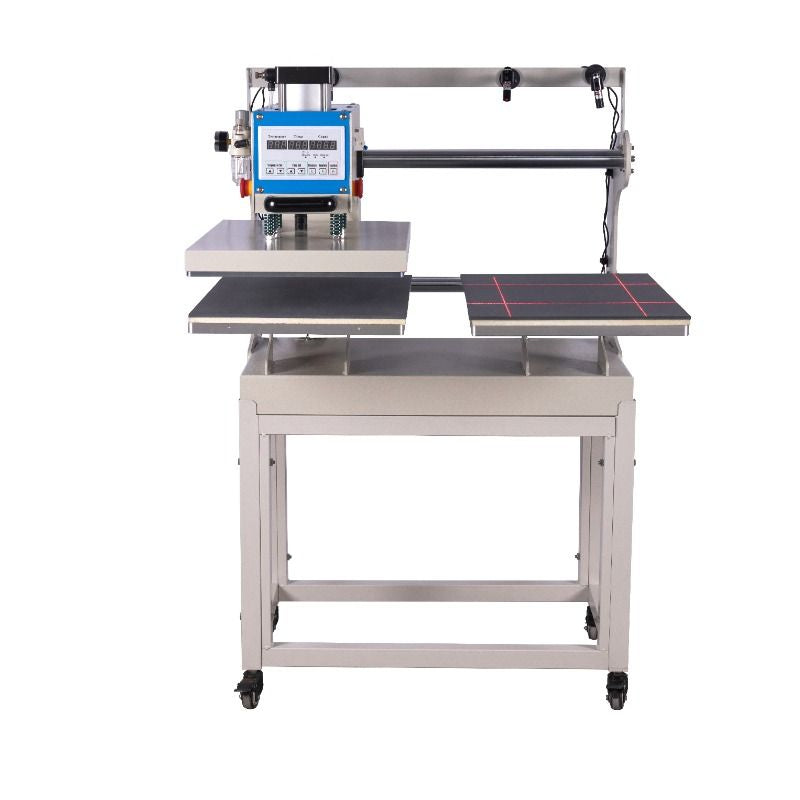 16x24 pneumatic up sliding dual platen heat press machine with infrared positioning