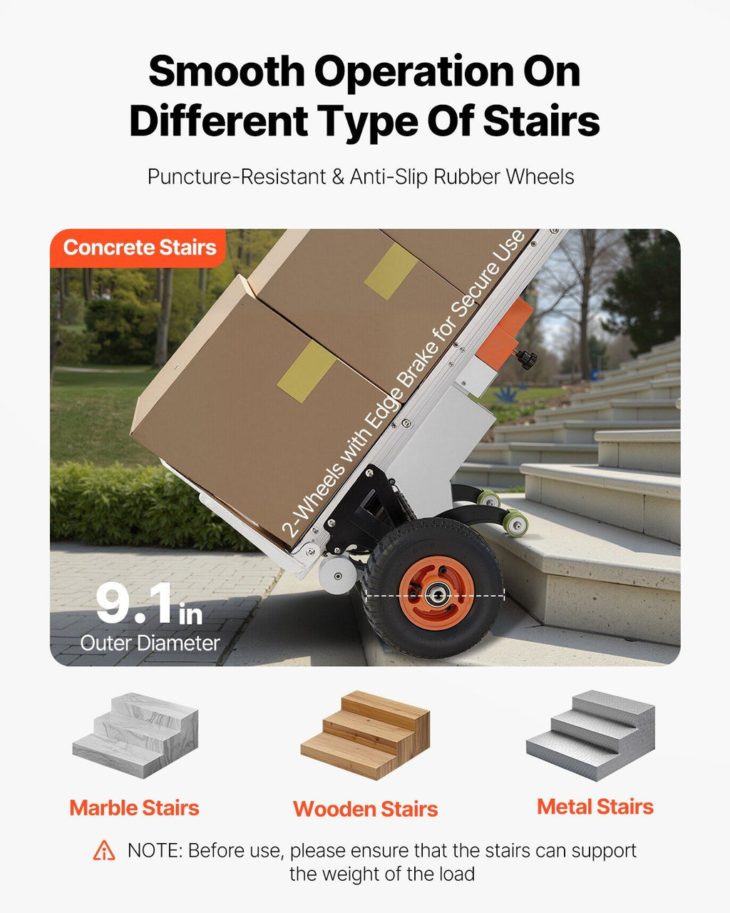 Electric Stair Climbing Dolly 440 lb Capacity with Rechargeable Battery, VEVOR, DOBA-ED440