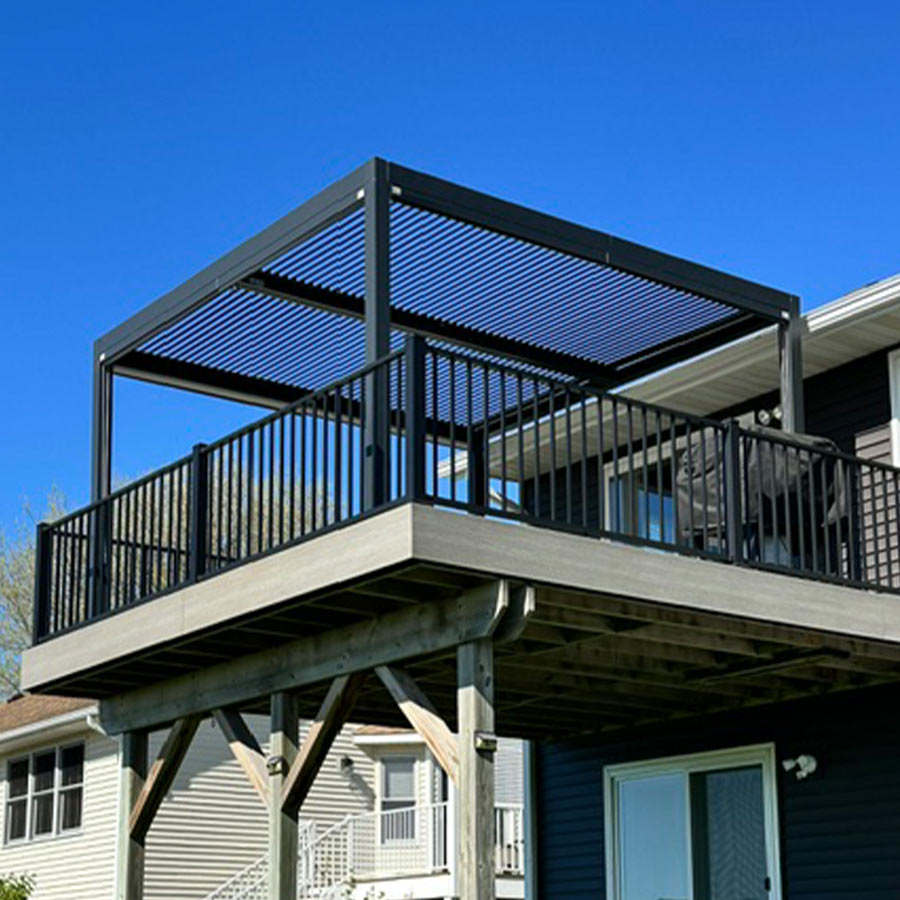 PURPLE LEAF Athena Louvered Pergola Outdoor Aluminum Pergola with Adjustable Roof for Deck Backyard Garden Hardtop Gazebo