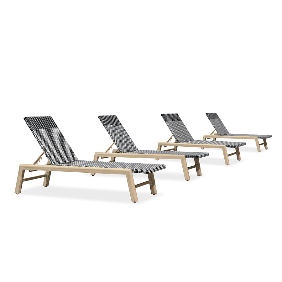 PURPLE LEAF Pool Oversized Lounge Chairs Rattan Aluminium Patio Chaise Lounge Outdoor Adjustable Recliner Finish Loungers Woven PE Sun Chairs for Poolside Deck Beach