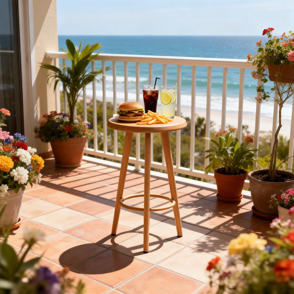 PURPLE LEAF Outdoor Bar Table Patio Dining Table Coffee Kitchen Breakfast Bistro Pub Bar Table for Patio Poolside