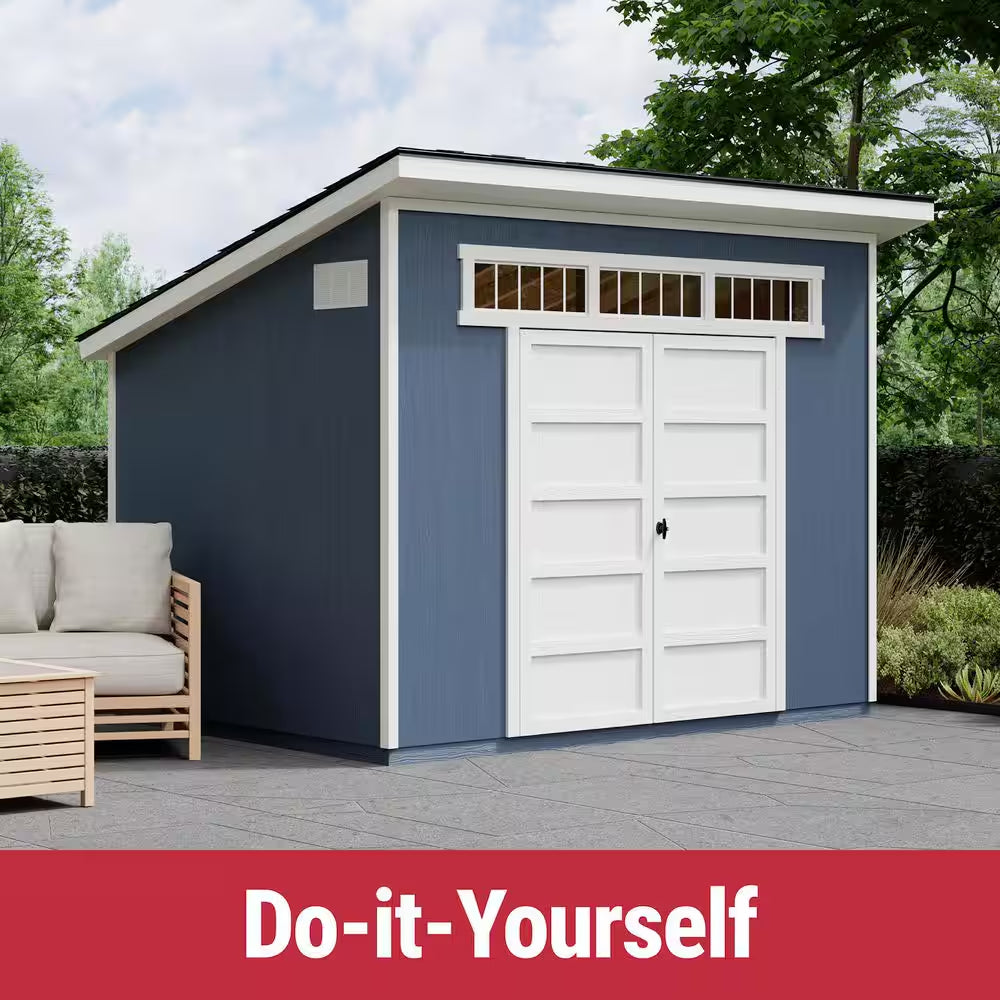 Do-It Yourself 10 Ft. X 7.5 Ft. Modern Lean-To Wood Garden Shed Storage W/ Floor, Windows, and Lock (75 Sq. Ft.)
