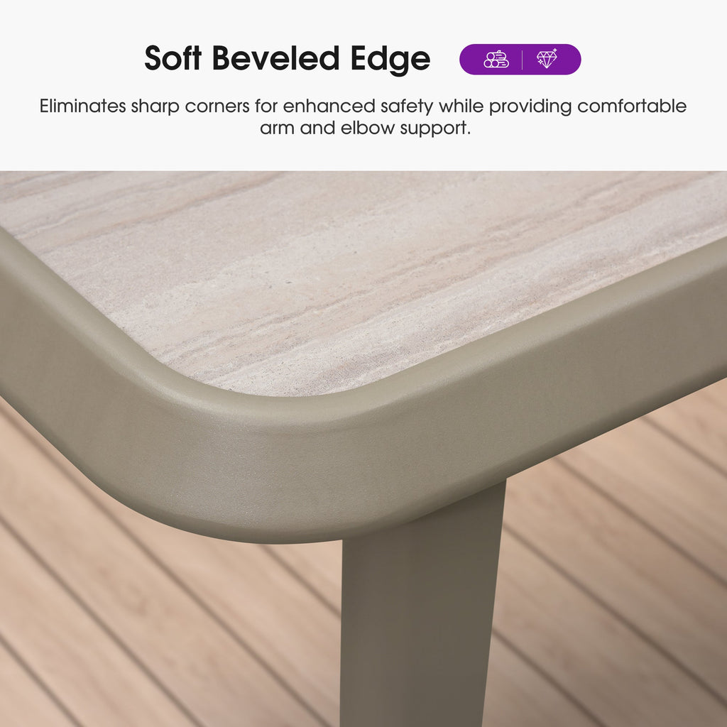 PURPLE LEAF Outdoor Bar Table Patio Dining Table Coffee Kitchen Breakfast Bistro Pub Bar Table for Patio Poolside