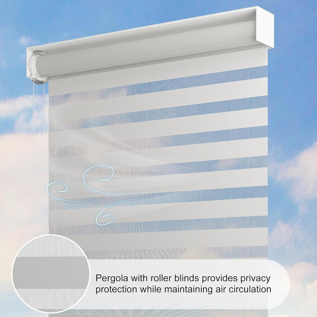 Hanso Home Louvered Pergola Modern White Pergola with Adjustable Roof for Deck Backyard Garden