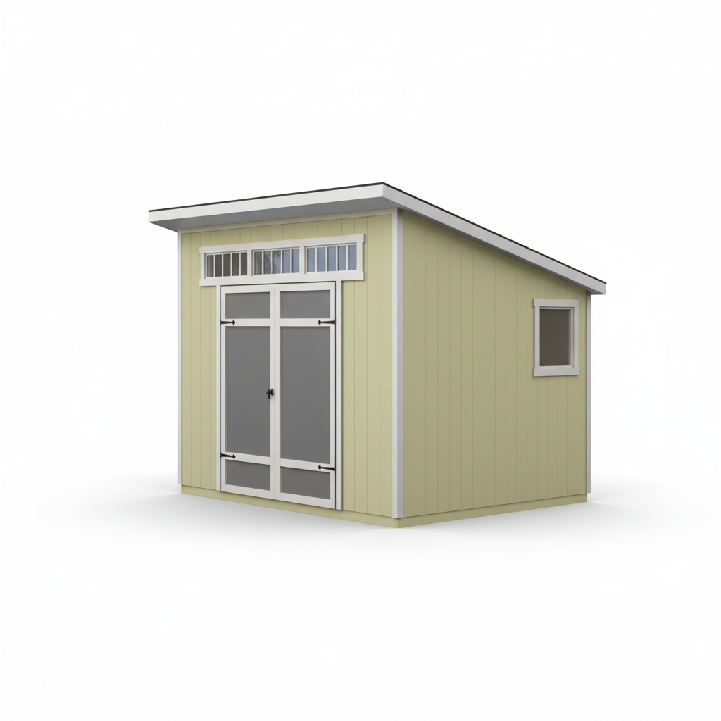 Do-It Yourself 10 Ft. X 7.5 Ft. Modern Lean-To Wood Garden Shed Storage W/ Floor, Windows, and Lock (75 Sq. Ft.)