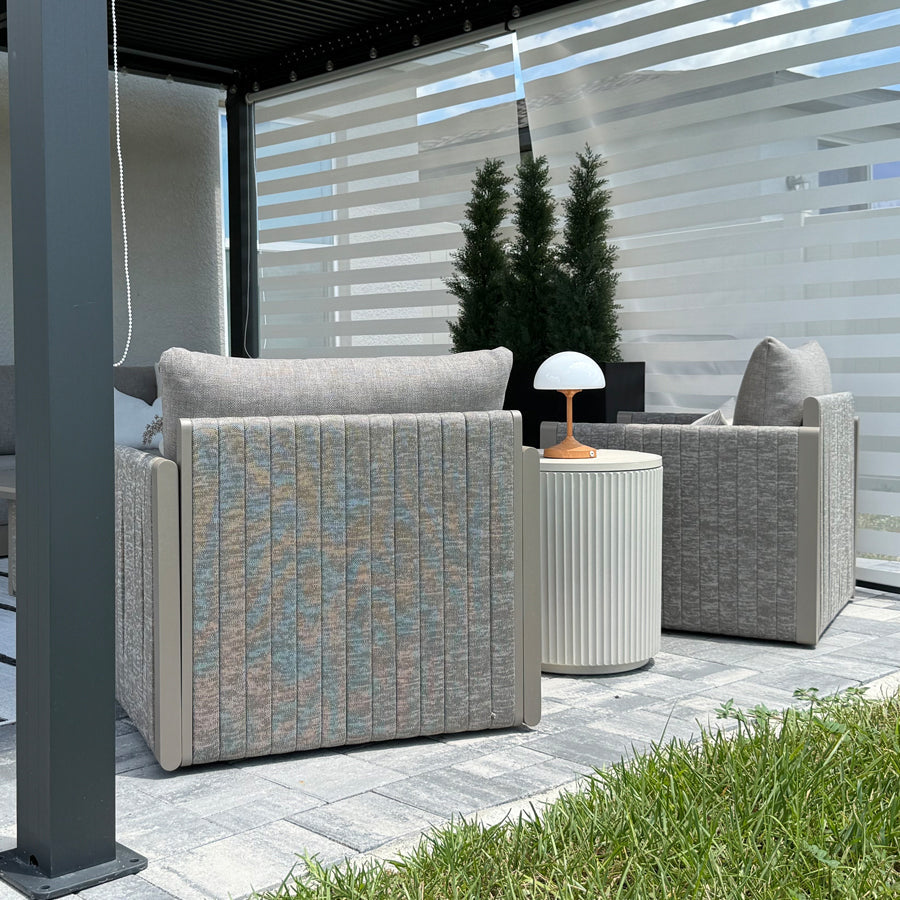 PURPLE LEAF Sanori Classical without Table Beige Patio Conversation Set with Cushions for Deck