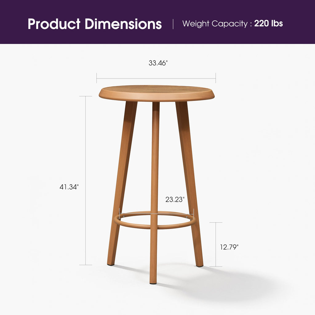 PURPLE LEAF Outdoor Bar Table Patio Dining Table Coffee Kitchen Breakfast Bistro Pub Bar Table for Patio Poolside