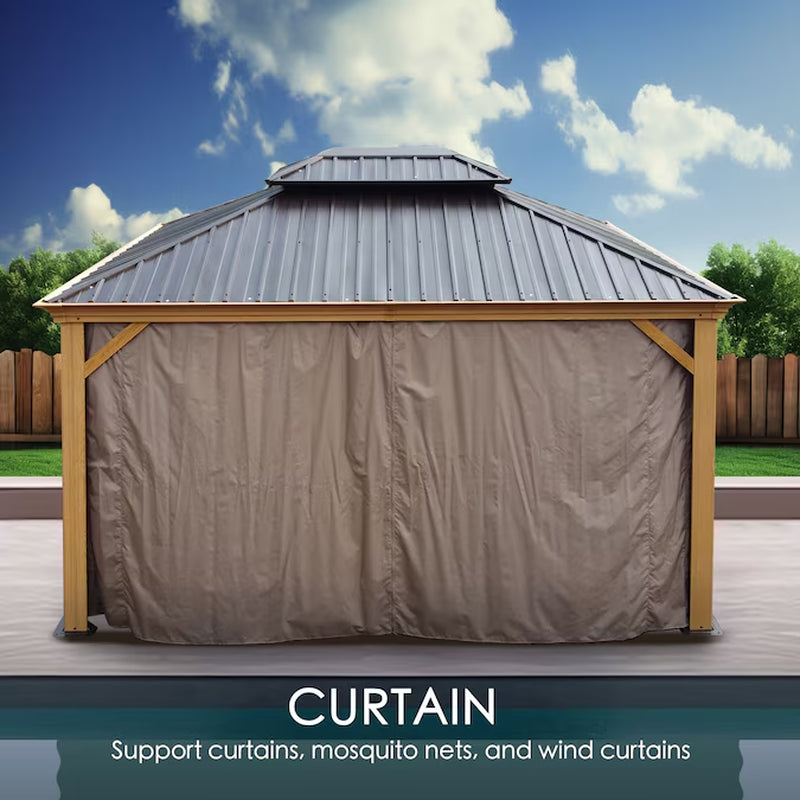 12-Ft X 12-Ft Apollo Powder Coated Gazebo with Hardtop Roof (Screen Included)