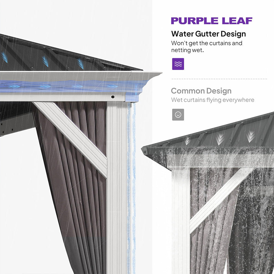 PURPLE LEAF White Metal Carport with Galvanized Steel Roof Aluminum Frame All-Weather Car Shelter