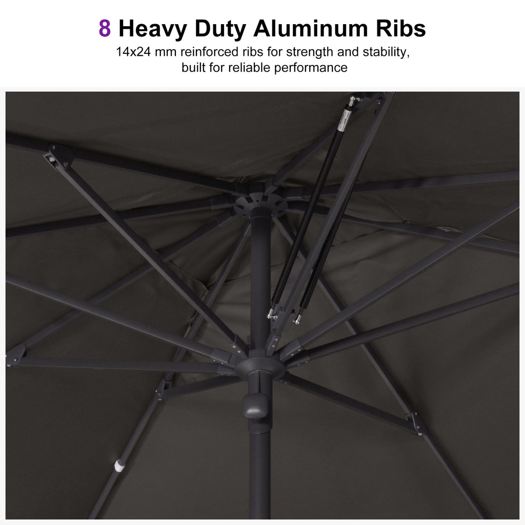 PURPLE LEAF Luxury Market Umbrella Heavy-Duty Commercial Hydraulic Semi-Automatic Patio Umbrella
