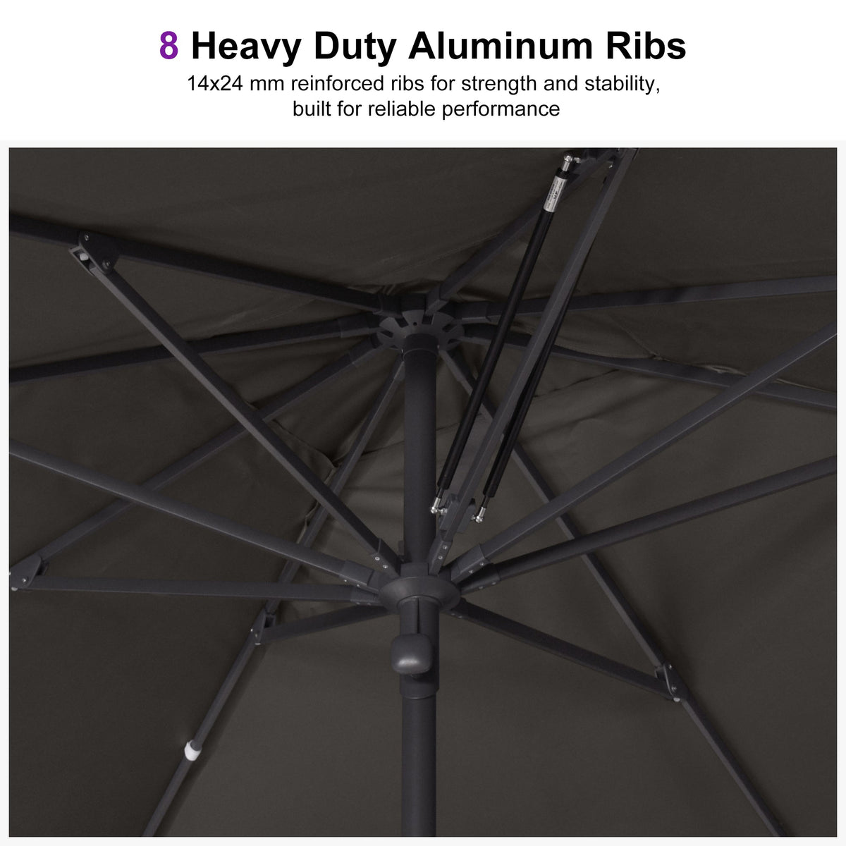 PURPLE LEAF Luxury Market Umbrella Heavy-Duty Commercial Hydraulic Semi-Automatic Patio Umbrella