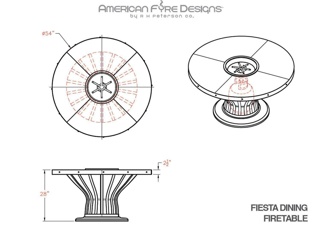 American Fyre Designs Fiesta Firetables Café Blanco Finish