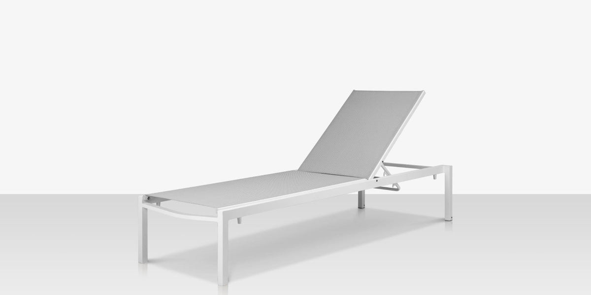 Fusion Armless Chaise - Tex White - Cloud Gray Sling