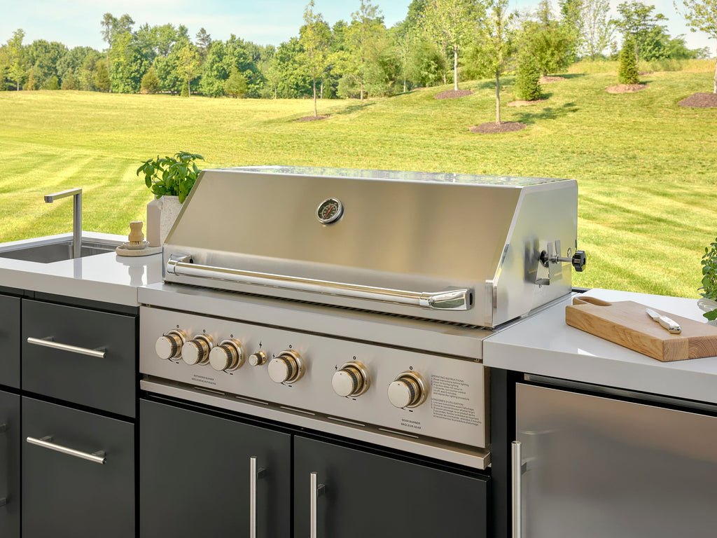 Emory | 9-Foot Outdoor Kitchen Island with Built-In Grill