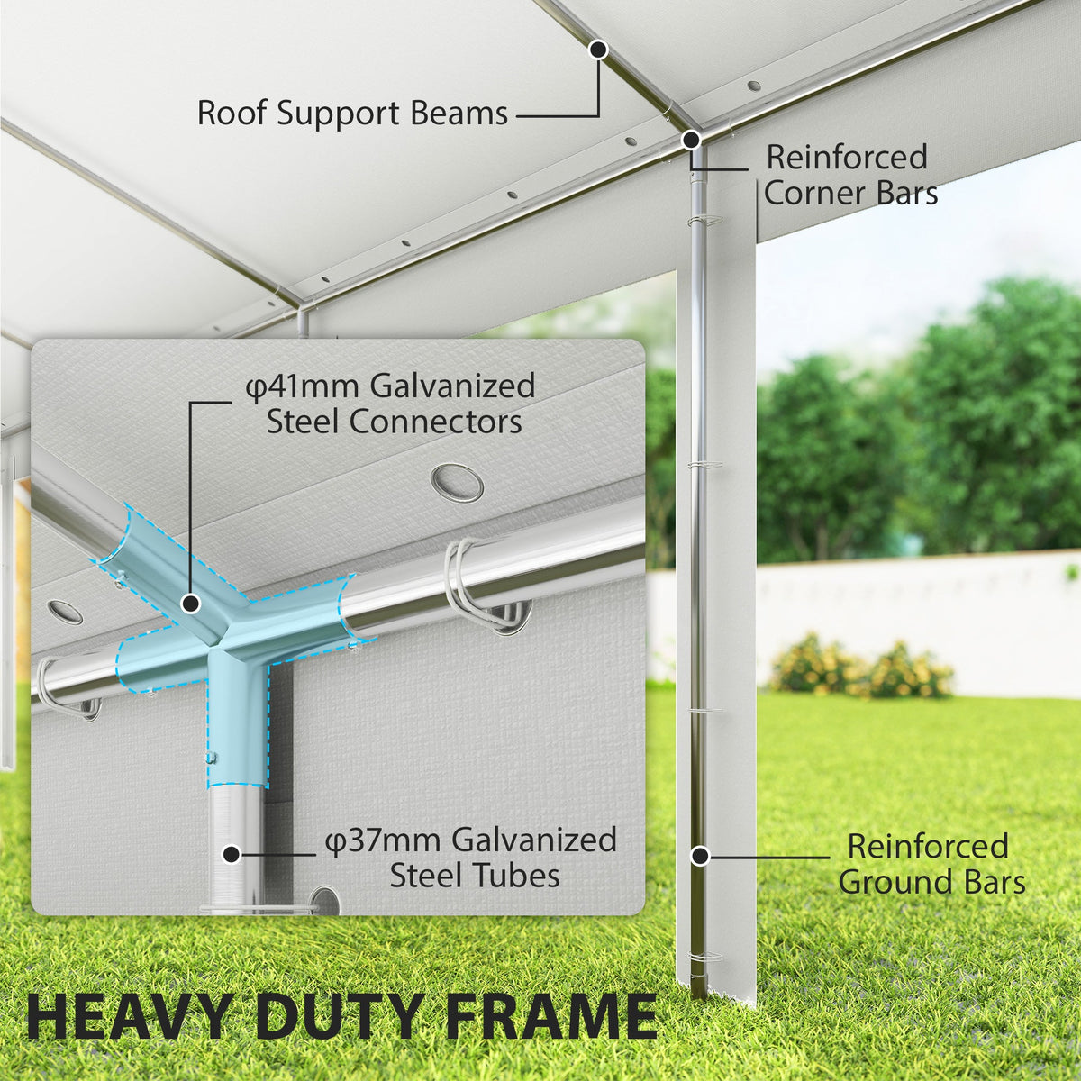 20' x 40' Heavy Duty Party Tent and Carport with 12 Sidewalls, White