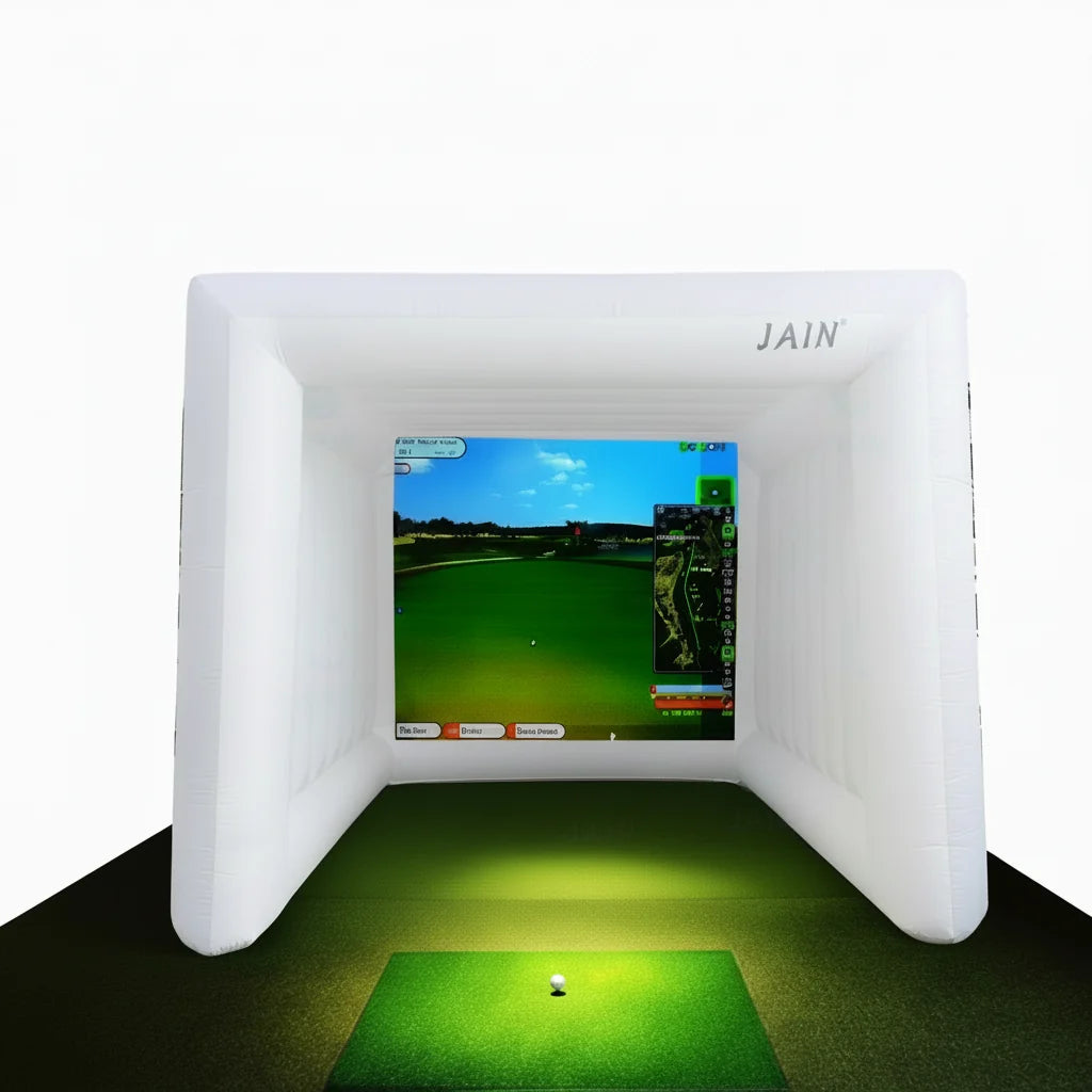 Inflatable Golf Sim Room Swing Golf Practice Cage with Built-In Fan,Oxford Cloth,Golf Simulator Enclosures