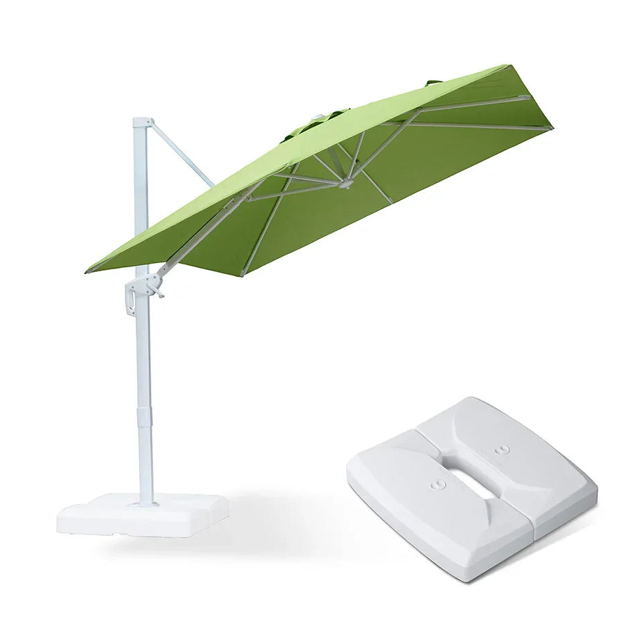PURPLE LEAF Outdoor Patio Umbrella with Base, Best White Cantilever Umbrellas