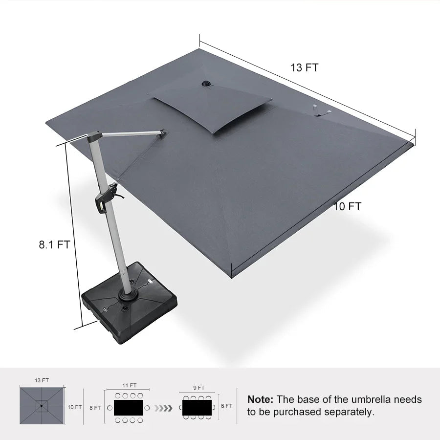PURPLE LEAF – Parasol de terrasse Premium Classic SUNBRELLA déporté