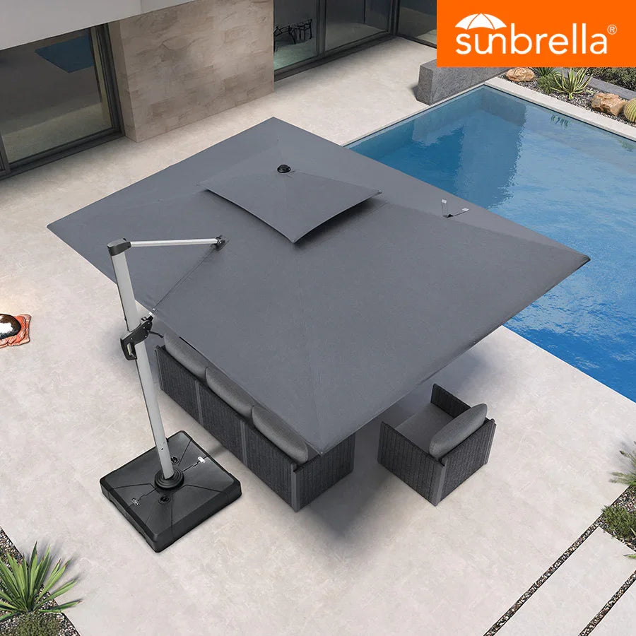PURPLE LEAF – Parasol de terrasse Premium Classic SUNBRELLA déporté