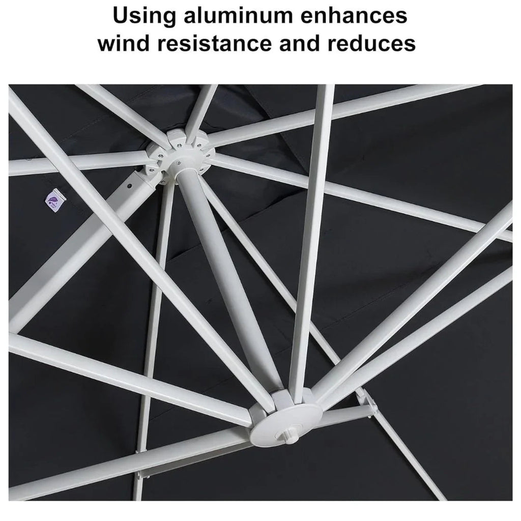 PURPLE LEAF Outdoor Patio Umbrella with Base, Best White Cantilever Umbrellas