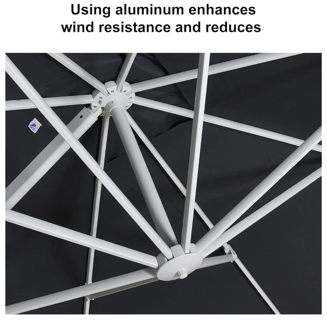 PURPLE LEAF Outdoor Patio Umbrella with Base, Best White Cantilever Umbrellas
