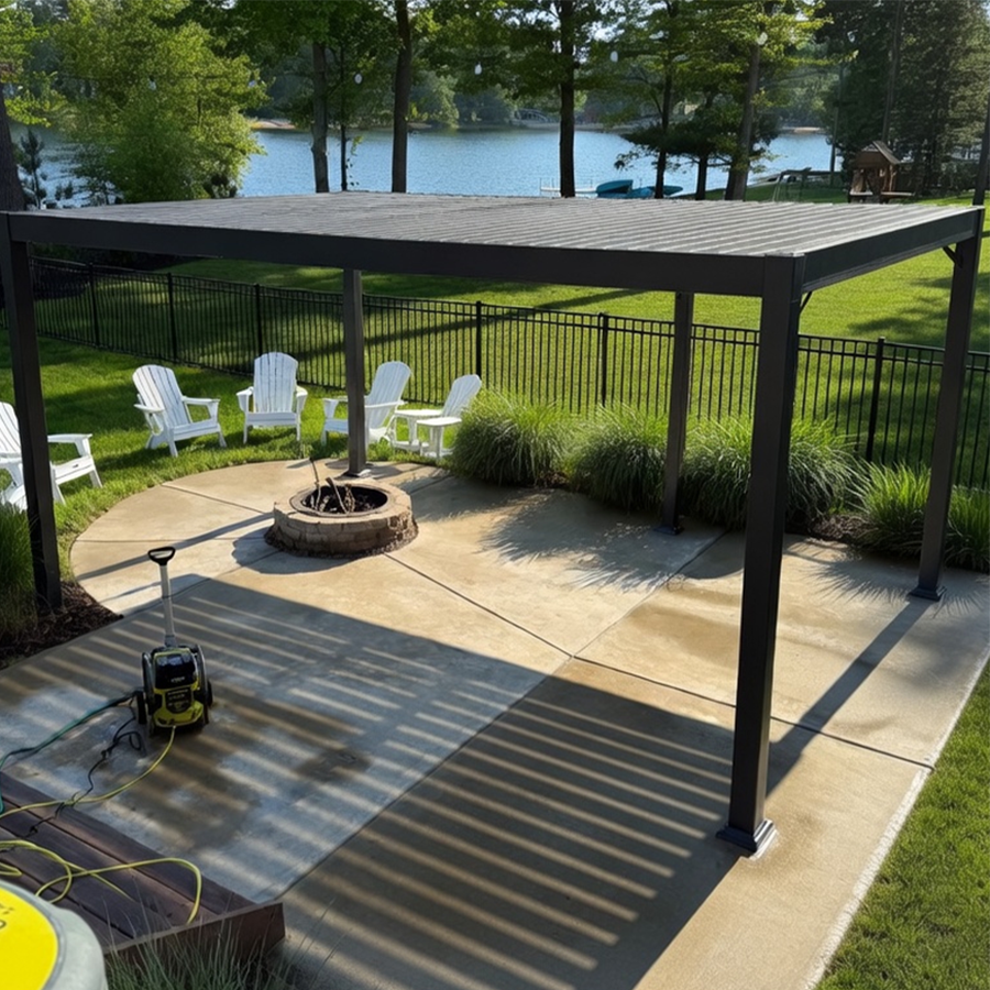 PURPLE LEAF Caesar Louvered Pergola Outdoor Adjustable Roof Modern Patio Aluminum Pergola for Deck Backyard Garden Hardtop Gazebo Bronze