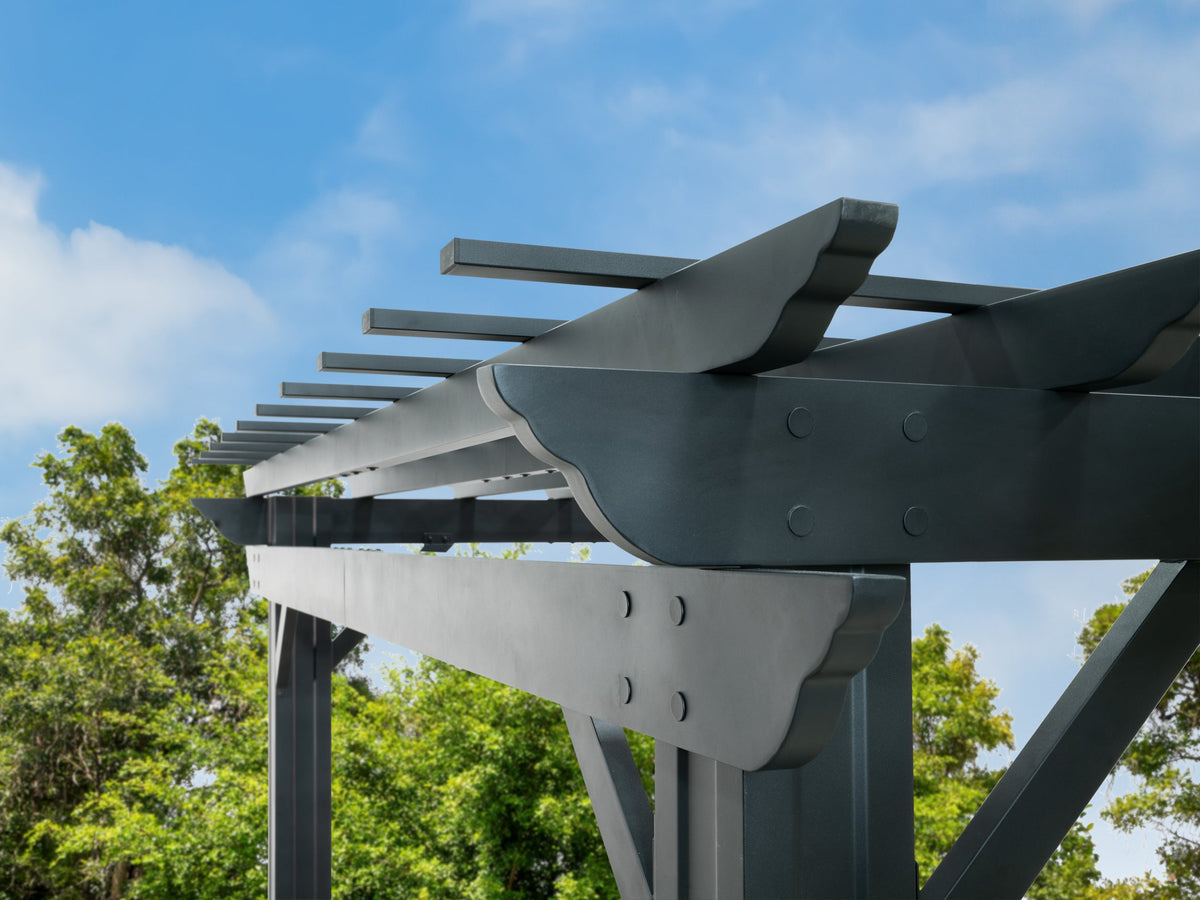 Stratford | 12x10 Steel Pergola – Black