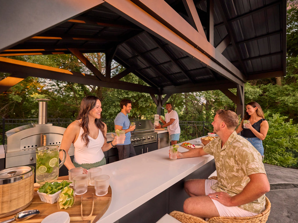Lancaster | Galley Outdoor Kitchen with Built-In Grill & Pizza Oven