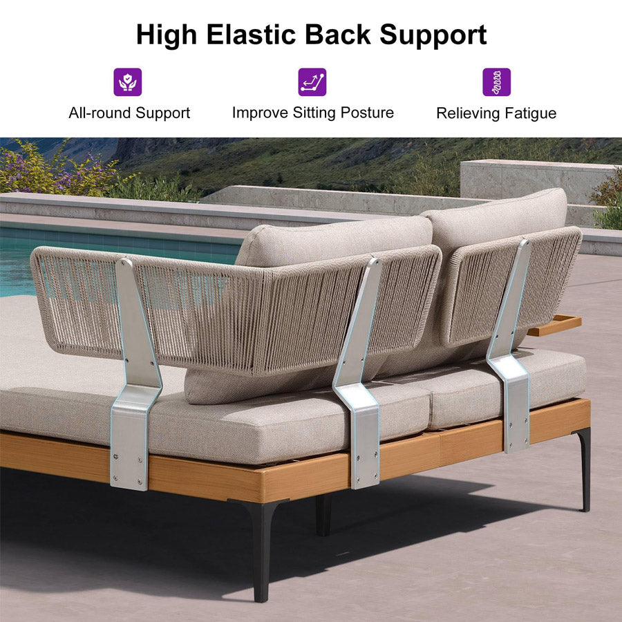 PURPLE LEAF Sicilia U-Shaped Modular Outdoor Sectional with Oatmeal Greige Cushions Flexible Layout for Porch Backyard