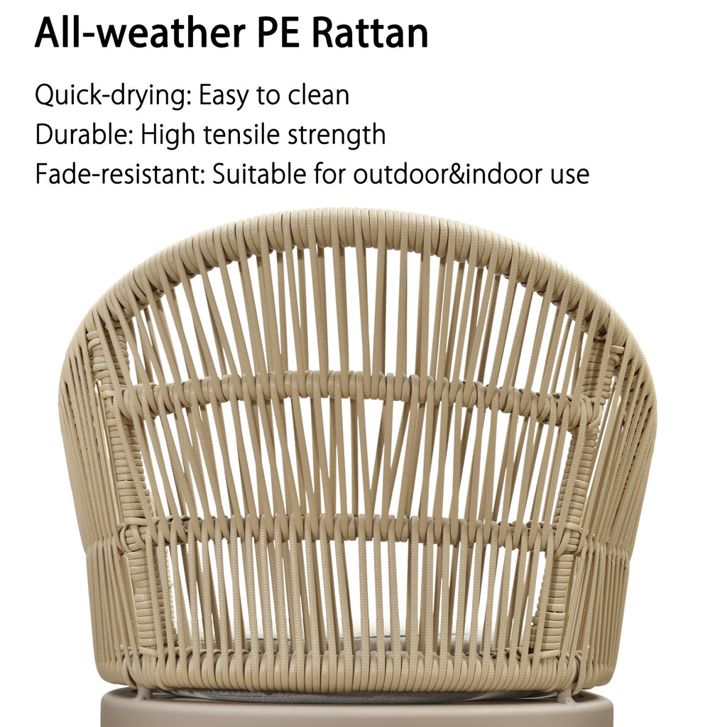 PURPLE LEAF 7/9/11 Pieces Outdoor Dining Set Aluminium Dining Table and Woven Rattan Chairs Dining Furniture Set with Cushions for Deck Patio Champagne